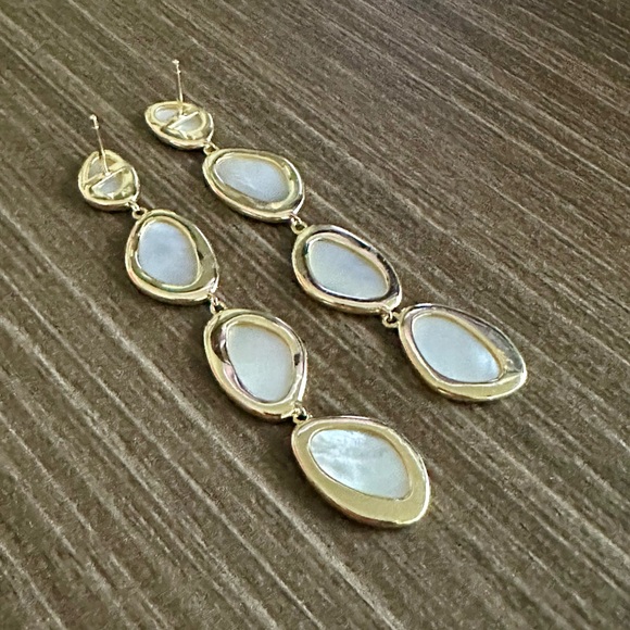 COPY - Argento Vivo Mother of Pearl Linear Drop Earrings - Picture 9 of 12